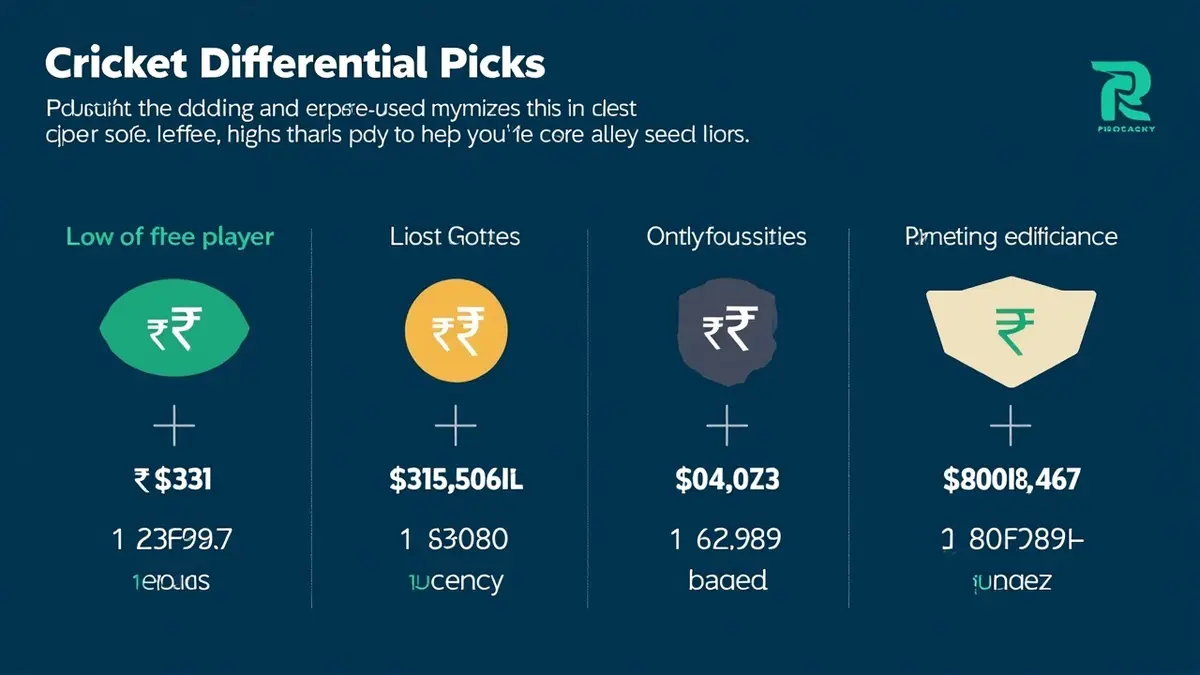 Differential cricket picks with INR value overlay