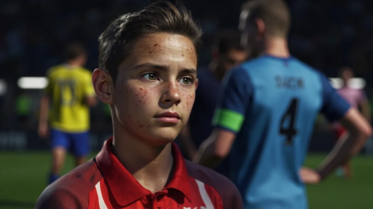 Close editorial frame of a player's reaction at the moment of a fantasy deadline decision, captured with a shallow depth of field